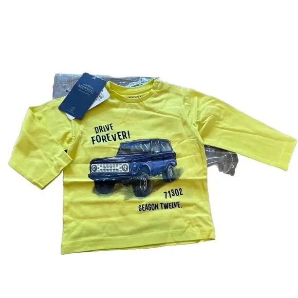 NWT mayoral bronco truck vintage yellow longsleeve‎ top 12 mos
