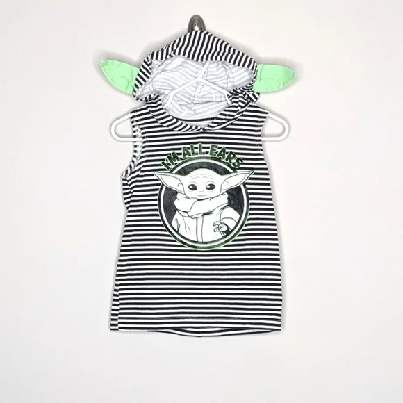 Star Wars Yoda Ears Sleeveless Hoodie Shirt 3T