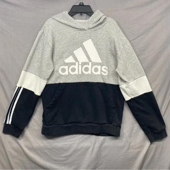 Adidas Hoodie With Pocket Black‎ White Gray Size | L