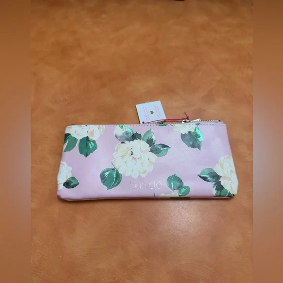 Ban.do Pink and Cream Floral Pencil Case