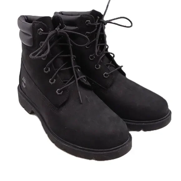 Timberland Linden Woods Women's Black Nubuck Leather Combat Boots Waterproof