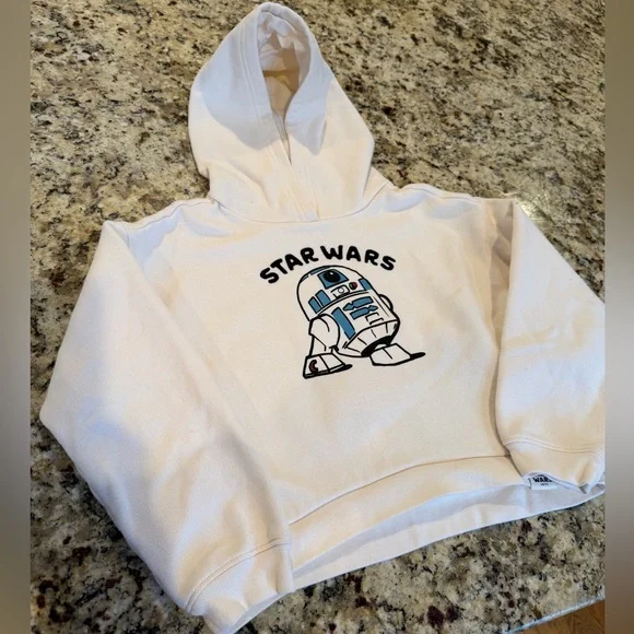 Star Wars Disney Kids Hoodie - Cream with R2-D2 Design