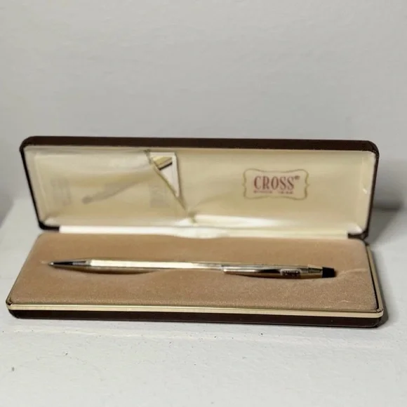 Vintage Cross 10kt Pen w/ Kellogg Ad + Refill Box & Leads for Cross Pencil