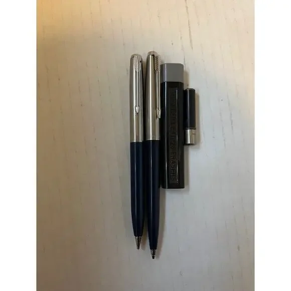 LOT of 2 Vintage Parker Mechanical Pencils Blue Flighter REPAIR And accessories