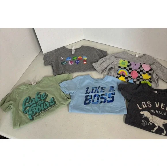 Mixed Toddler Graphic T-Shirt Bundle Disney Inside Out Dinosaur Las Vegas 3T 5pk