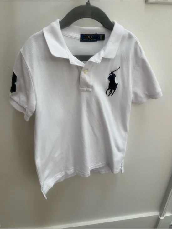 Polo by Ralph Lauren White Short-Sleeve Polo with Navy Pony