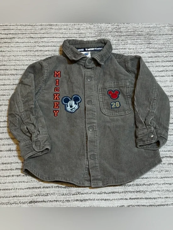 Disney Mickey & Friends‎ Corduroy Button Up Shirt Size 3T