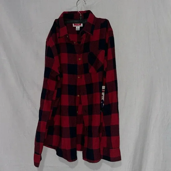 NWT boys red & black buffalo plaid Wrangler button up shirt size 18