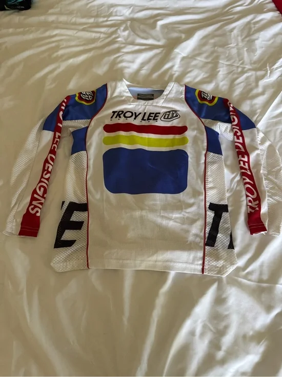Troy Lee Designs Kids White, Blue & Red Motocross Jersey