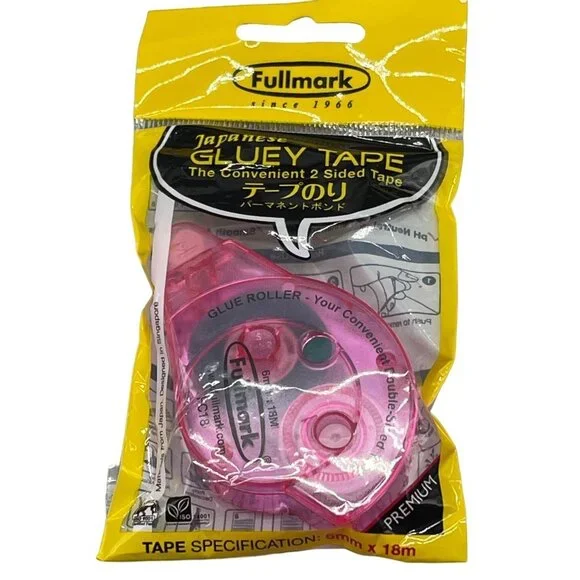 Fullmark gluey tape 2 sided tape 6mm x18m permanent bond smooth application READ