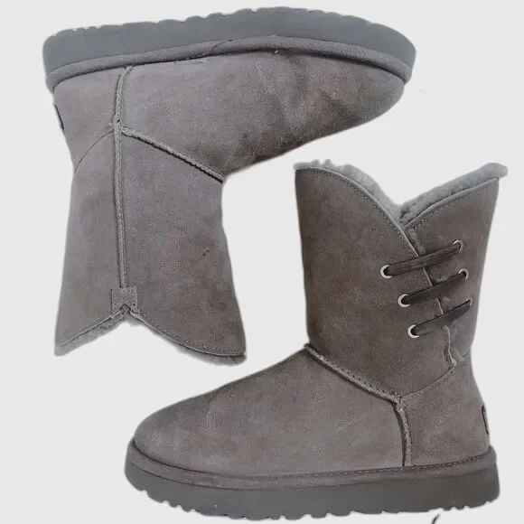 UGG Women's Constantine Boots Gray Shearling Boots Fur Lined Size 7