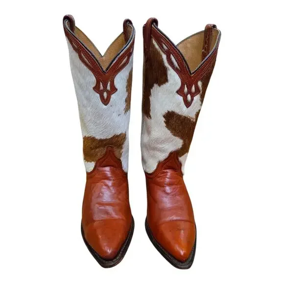 Vintage Women's Dingo Hair-on-Hide Boots, Sz 7.5