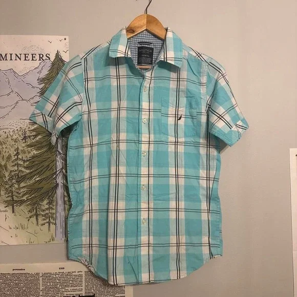 Nautica plaid boys button up shirt