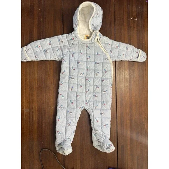 Vintage Carter's Baby Quilted Snow Suit 21-26 LBS Snowman
