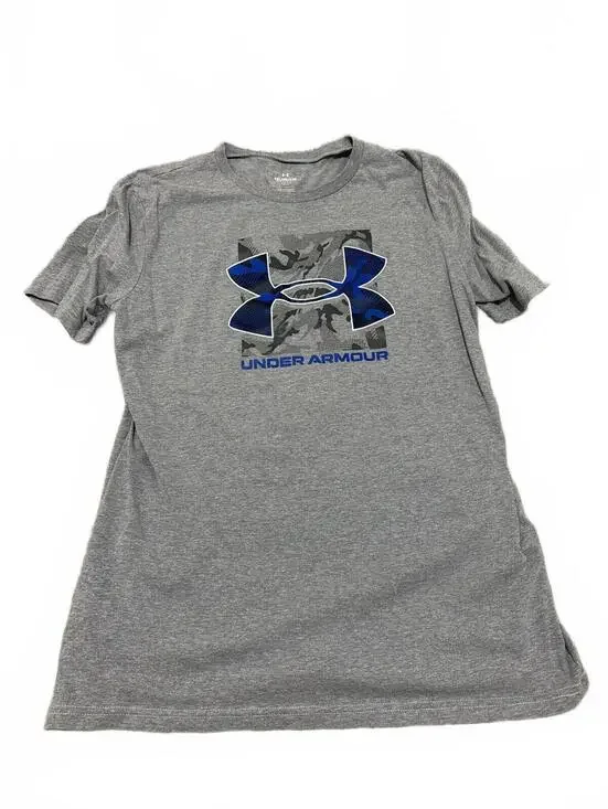 Under Armour Boys Kids Gray Logo Tee XL