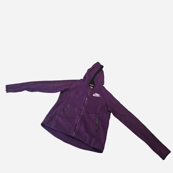 Nike kids sportswear jacket vibrant plum purple color with a black zipper