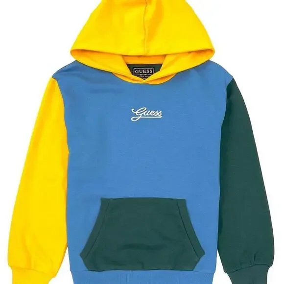 GUESS Big Boys Embroidered Logo ColorBlock Sweatshirt size 14 hoodies, pullover