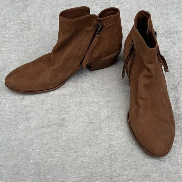 Sam Edelman Brown Leather Ankle Boots Zips on both Sides Size 9