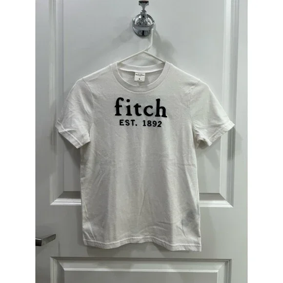 abercrombie Kids White Short Sleeve Tee Shirt Size L