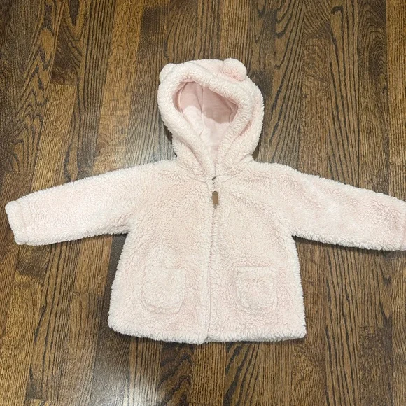 Pink Fleece Hooded Jacket Toddler Girls 18 Months