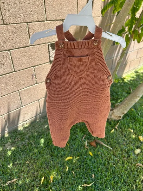 Carter's Rust Brown Knit Baby Overalls