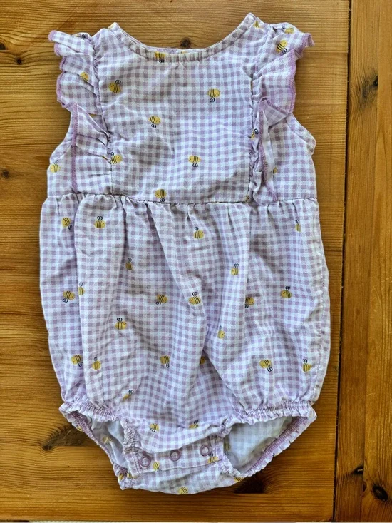 Carter’s Purple Gingham Bee Bubble