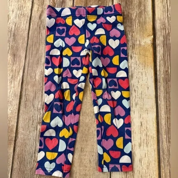Colorful Heart Patterned Kids Leggings