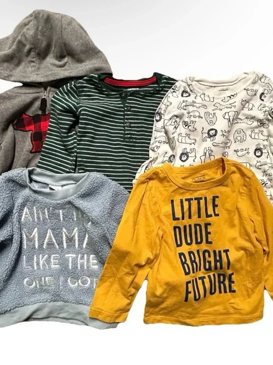 Toddler Boy Winter Tops Long Sleeve Bodysuits Shirts Size 18-24 Months