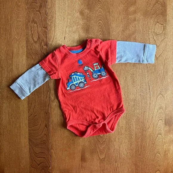 Carhartt construction trucks onesie 6m