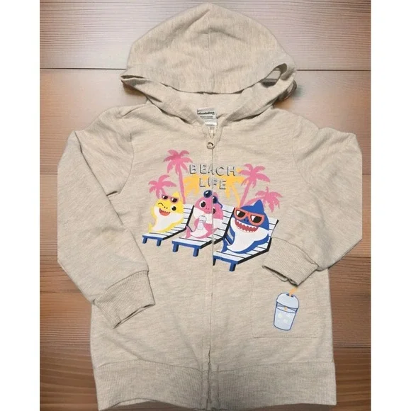 Nickelodeon Pinkfong Baby Shark Beach Life Hoodie Size 4T HTF
