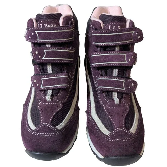 LL Bean Women's Snow Sneaker Boots TEK 2.5 PrimaLoft Purple 7.5 M 3-Straps