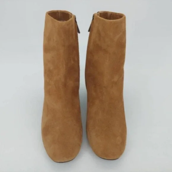 Linea Paolo Shoes Womens Ankle Boots Brown Black Block Heel Zipper 7.5