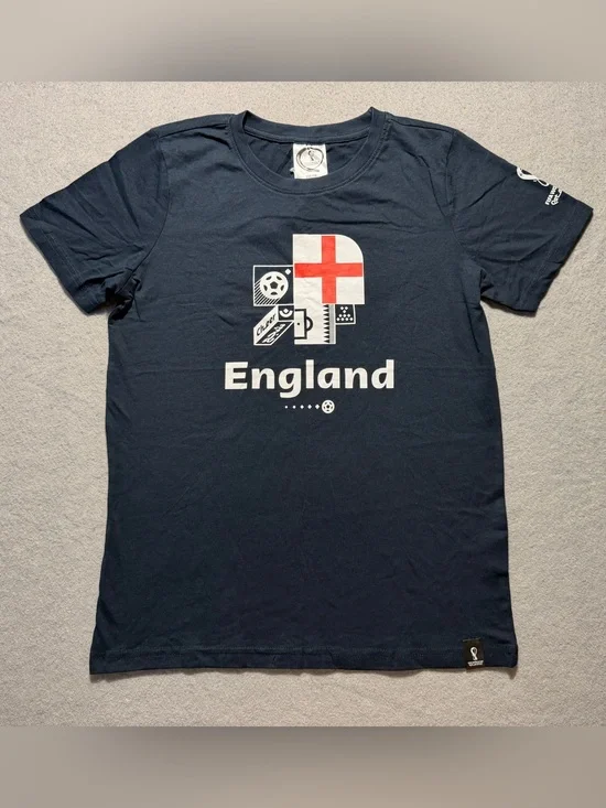 England FIFA World Cup Qatar 2022 T-Shirt Youth 158/164 Navy NWT