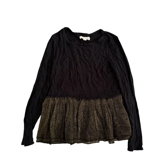 Tucker + Tate Black and Gold‎ Peplum Top Girls Size 5