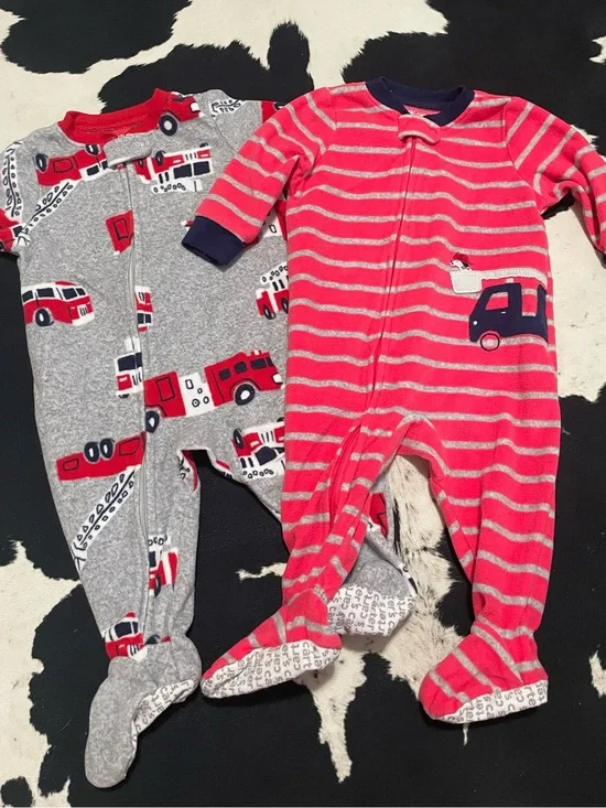 Fleece Fire Truck Footie Sleeper Bundle