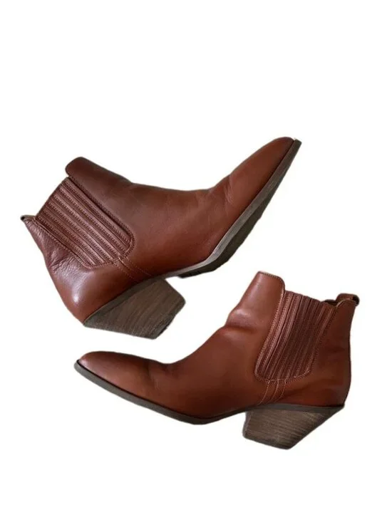 Patina Leather Dakota Western Ankle Boot Tucson Cognac