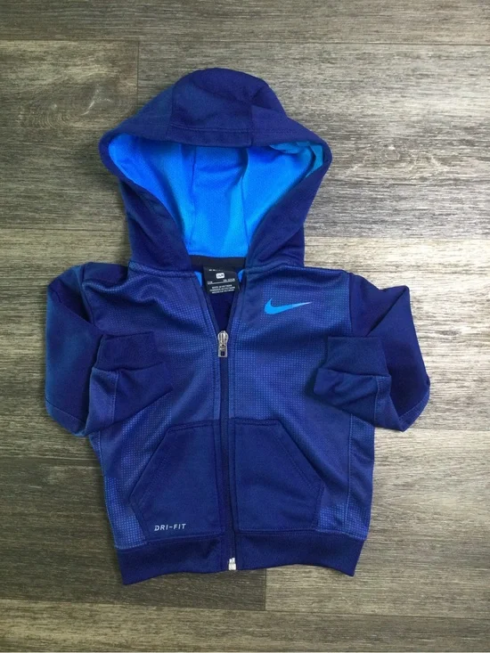 Nike Kids Blue and Teal Hooded Dri-FIT Zip Jacket