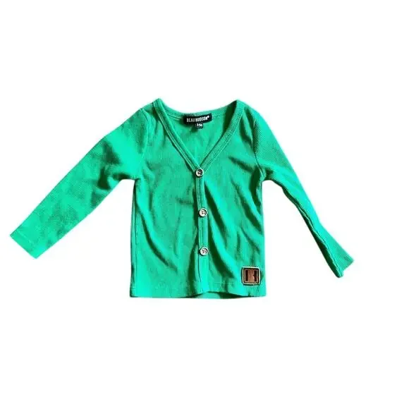 Beau Hudson‎ Kelly Green Ribbed Knit Cardigan 3-6 months Unisex Casual NWOT