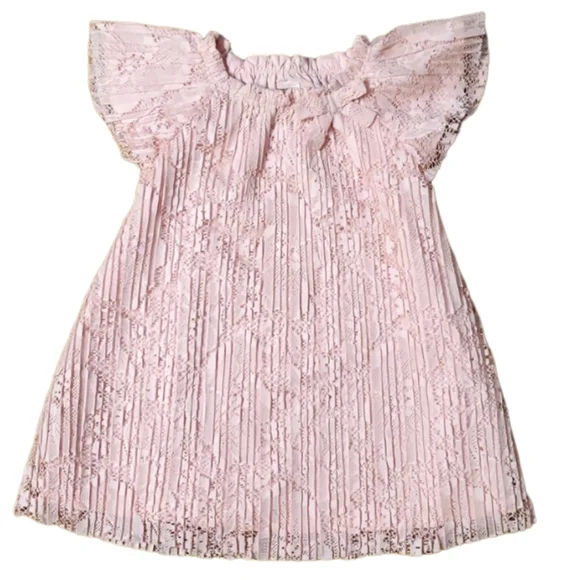 Just One You Carter's‎ Girls Pink Pleated Lace Dress Size 12M