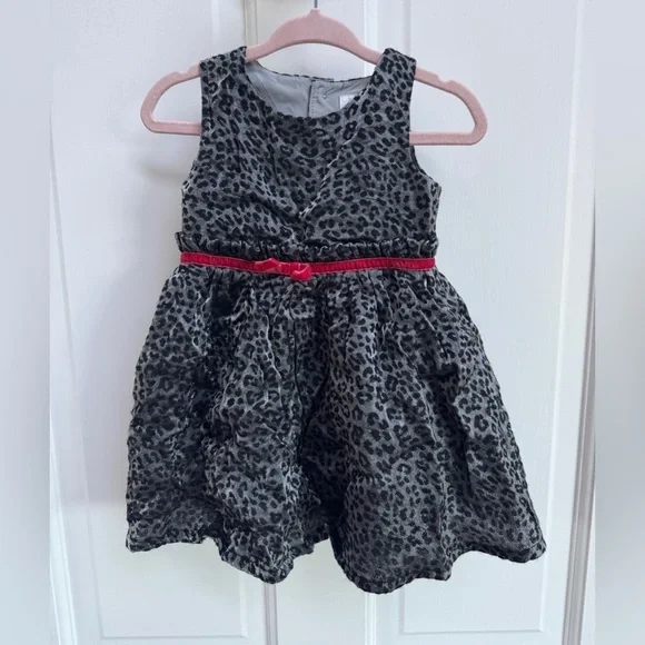 Just for You Carter’s 9M Gray & Black Girls Leopard Tank Top Formal Dress