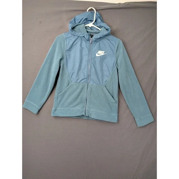 Nike Boys Fleece Full Zip Hoodie Blue Size Large