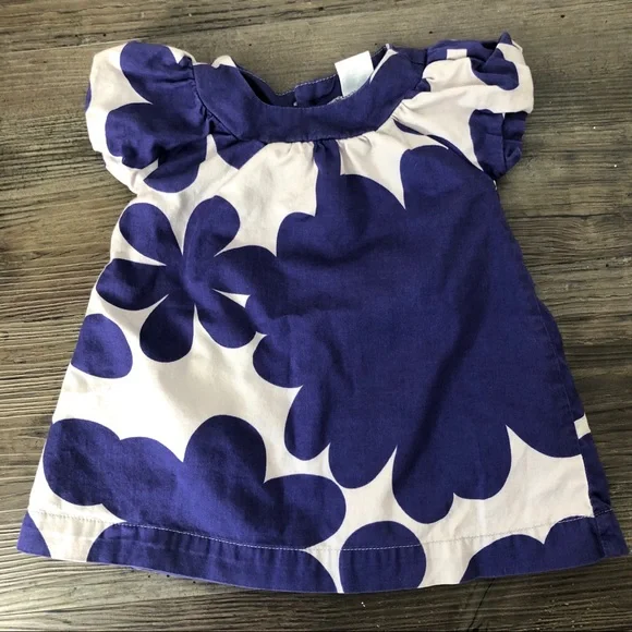Carter's Girls Dress 3 Month Infant Purple Flower Groovy‎ Short Sleeve