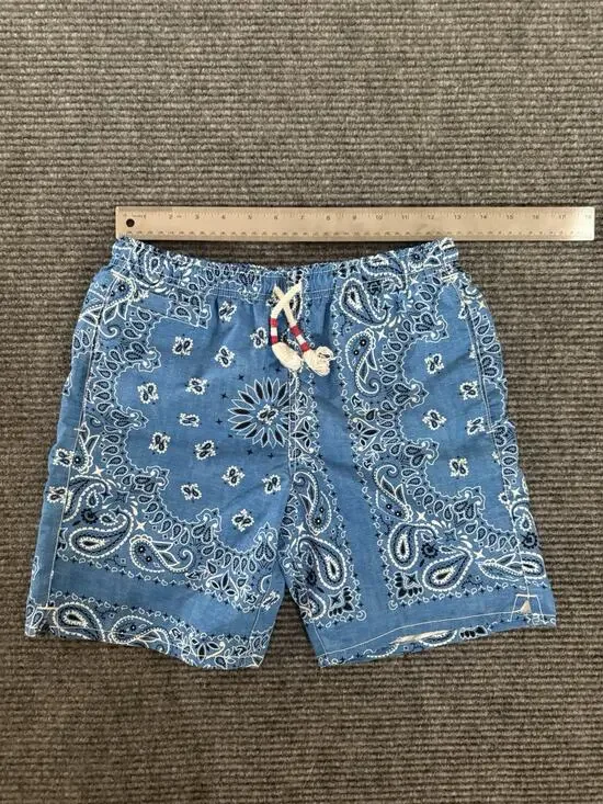 MC2 Saint Barth Boy's Swim Shorts Blue Paisley Bandana Swim Trunks- See Details
