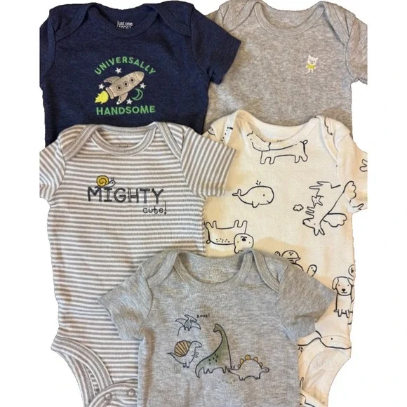 Carters Baby Boy 3 Months Clothes Lot Tees Shirts Bodysuits Rompers Mighty‎ Cute