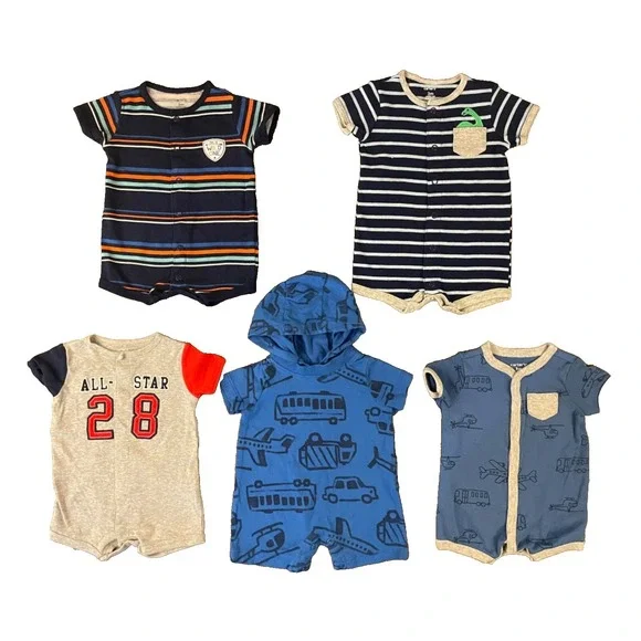 Carters Baby Boy 3 Mo Outfits Clothes Lot Bundle‎ One Piece Rompers Car Bus Dino