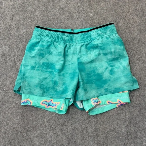 Chubbies Boys Green Tie Dye Apex Swimmers Lined Shorts Youth Size XS 6/7
