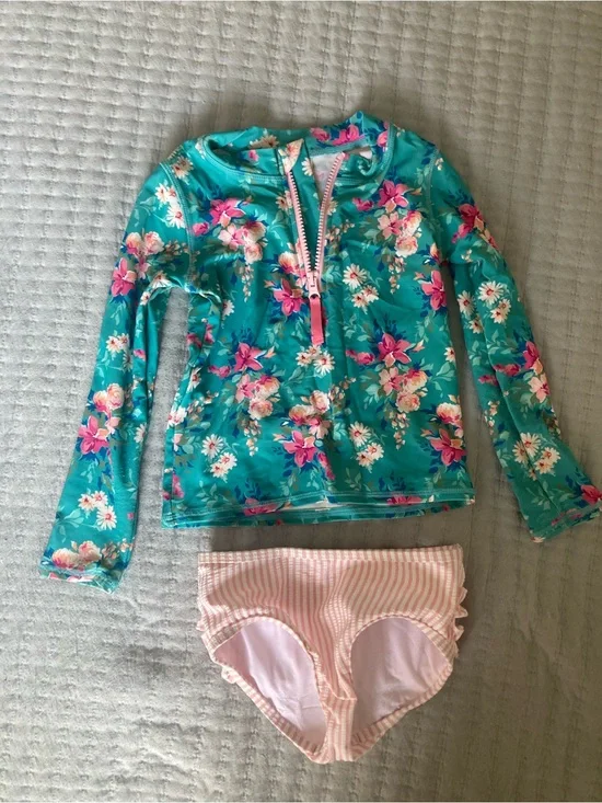 Ruffle Butts Two-Piece Long Sleeved Swimsuit, size 5t