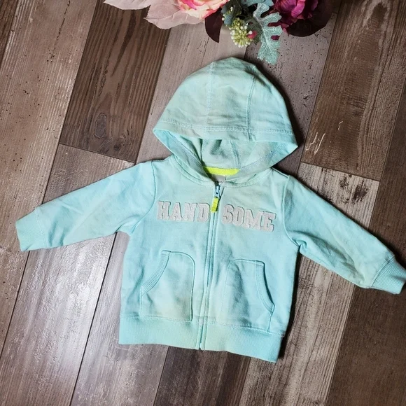 Carter's Size 6m Baby Boy Handsome Hooded Light Zip-up Jacket