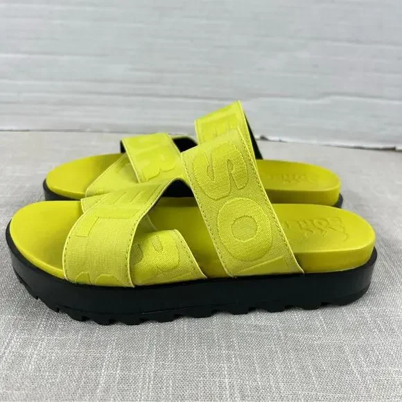 Sorel Roaming Sport Slide Slip On‎ Neon Yellow Womens Sz 7