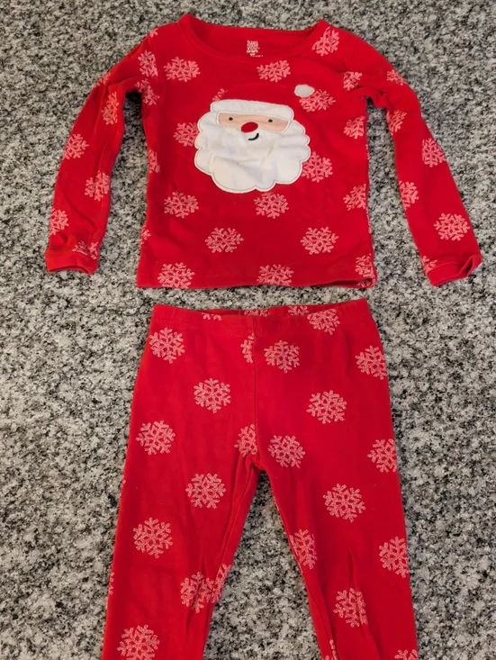 Carter's Red Santa and Snowflake Kids Pajama Set